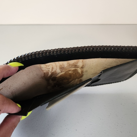 Vintage Tooled Brown Leather Wallet Mens Handmade 1970s Western Boho Cowboy 70s - Picture 4 of 6